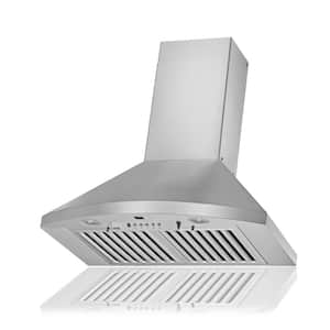30 in. 800 CFM Wall Mount Range Hood in Stainless Steel with Flame/Temp Sensors