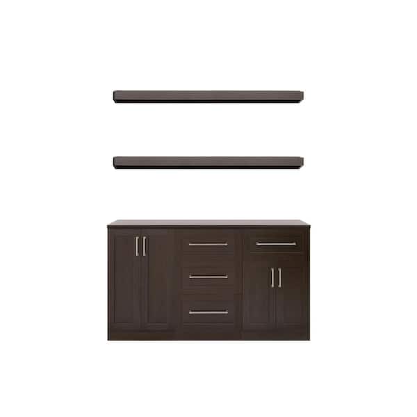 NewAge Products Home Bar 21 in. Espresso Cabinet Set (6-Piece)