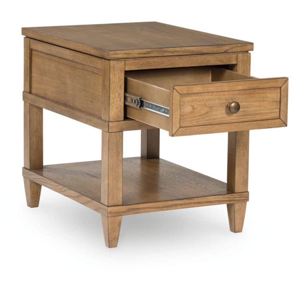 Sharlance 20 in. Light Brown Rectangle Wood End Table With Storage - thumbnail 4