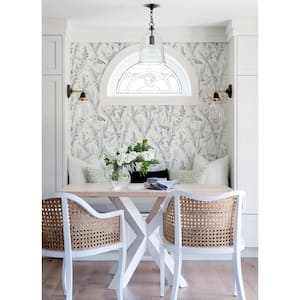 Hillaire Navy Meadow Matte Pre-pasted Paper Wallpaper