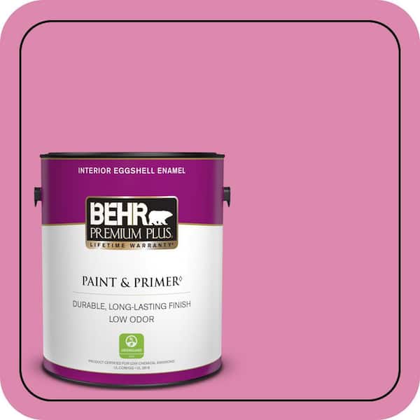 BEHR PREMIUM PLUS 1 gal. #100B-5 Springtime Bloom Eggshell Enamel Low Odor Interior Paint & Primer