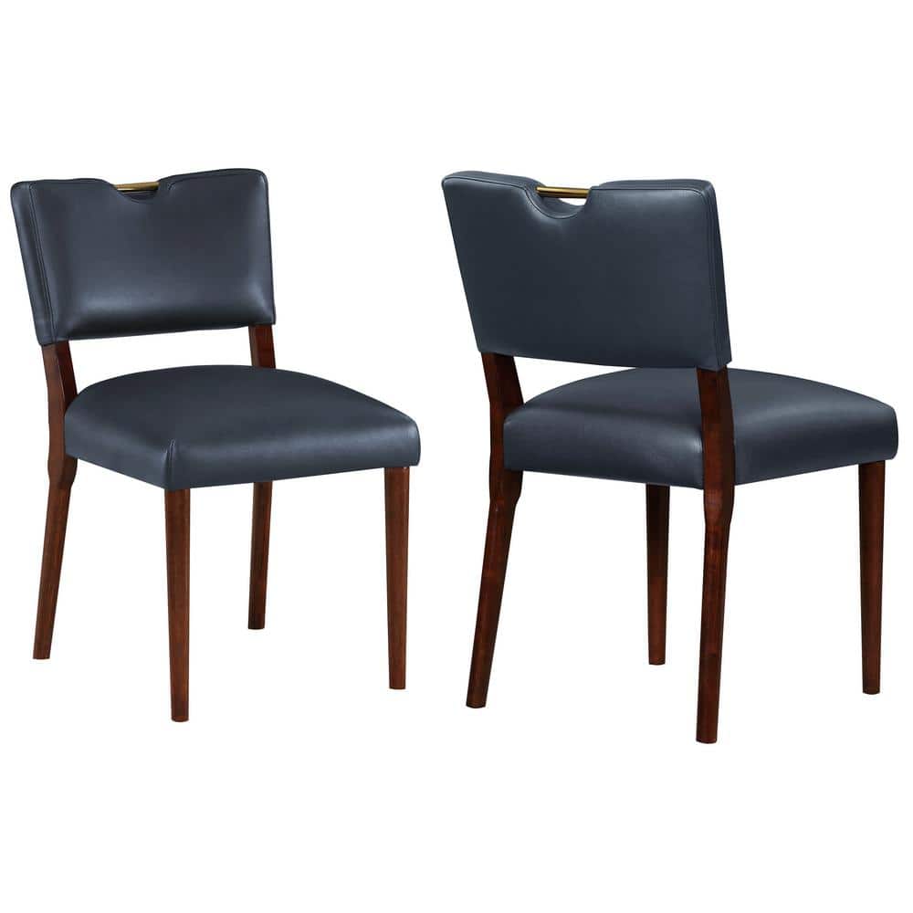 Bonito Midnight Blue Faux Leather Upholstered Dining Chair - Set of 2