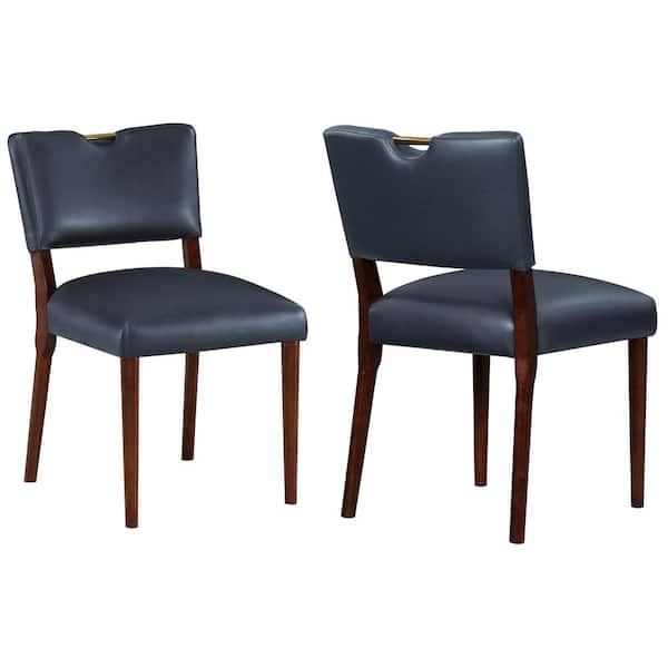 Unbranded Bonito Midnight Blue Faux Leather Upholstered Dining Chair - Set of 2