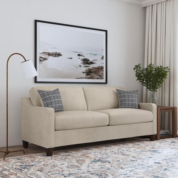 Charisma Jay 85 in. Slope Arm Upholstered Performance Fabric Rectangle Sofa with Matching Pillows
