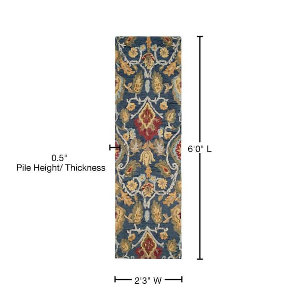 Safavieh Heritage Navi 2 x 6 Multi/Red Indoor Floral/Botanical Oriental Handcrafted Runner Safavieh Heritage Navi 2 x 6 Multi/Red Indoor Floral/Botanical Oriental Handcrafted Runner