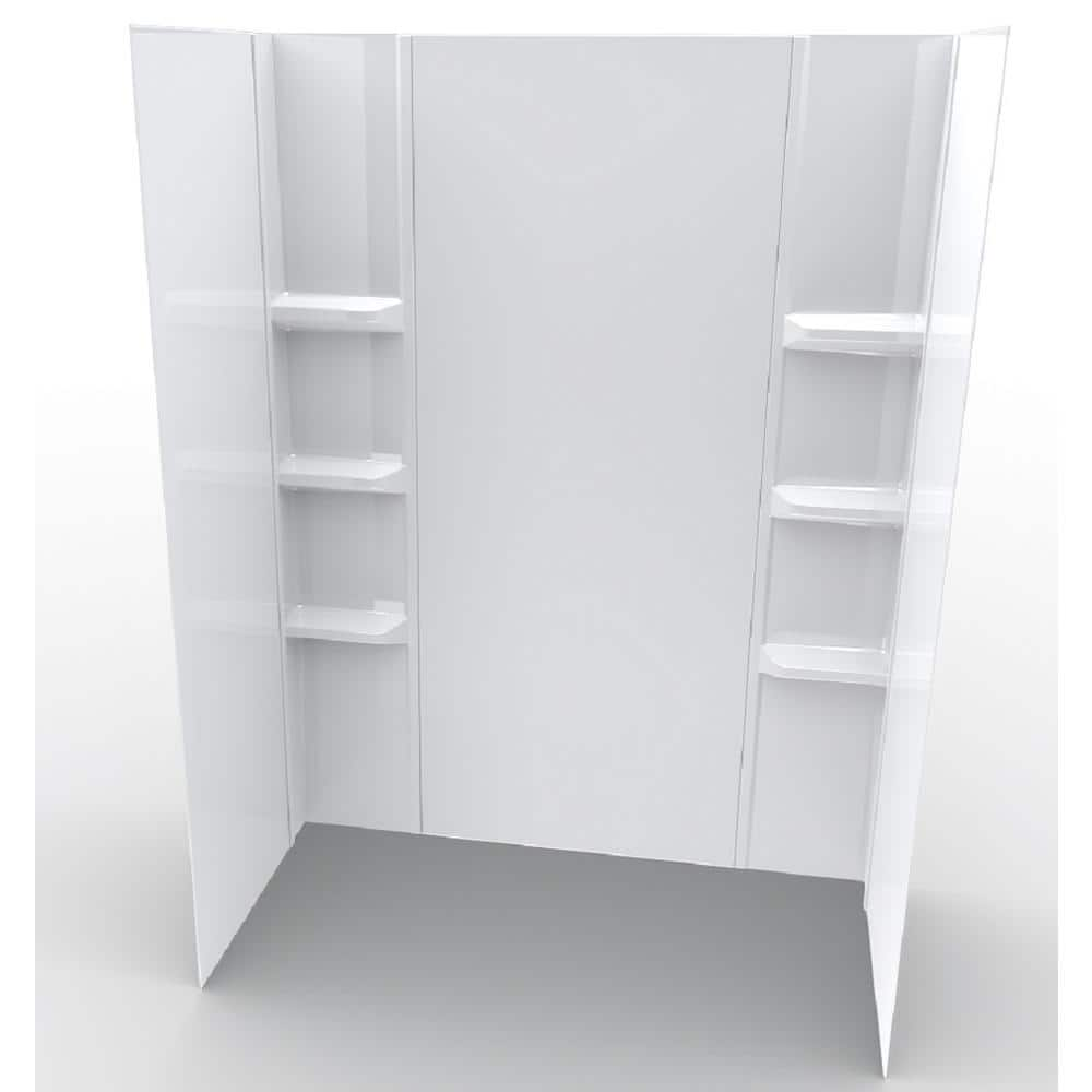 60 in. W x 80 in. H Polystyrene Glue-Up Tub and Shower Surrounds in ...