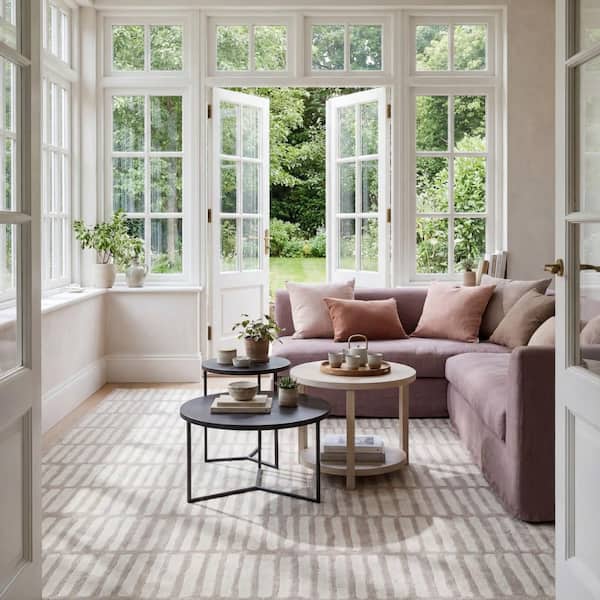 Cranbury Plush Textured Washable Grey 7 ft. x 9 ft. Indoor Area Rug