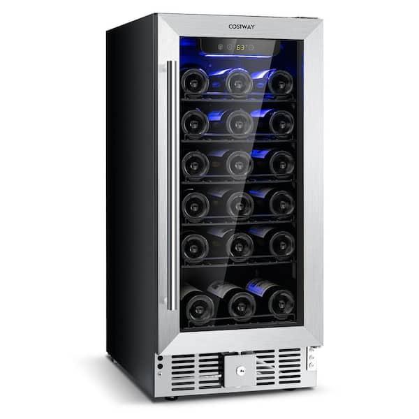 15 in. 30-Bottle 115 Can Wine Beverage Cooler Refrigerator Freestanding Built-in Fridge