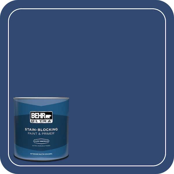 BEHR ULTRA 1 qt. #S-H-580 Navy Blue Extra Durable Satin Enamel Interior Paint & Primer