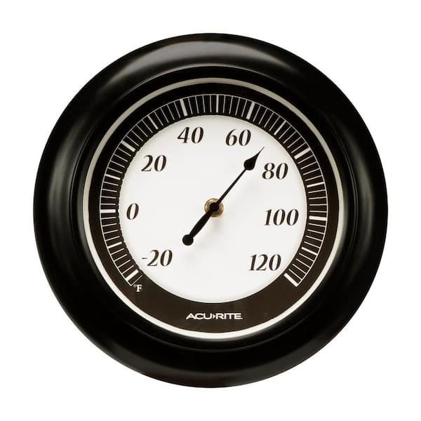 AcuRite Analog Wireless Outdoor Faux Slate Thermometer with Clock