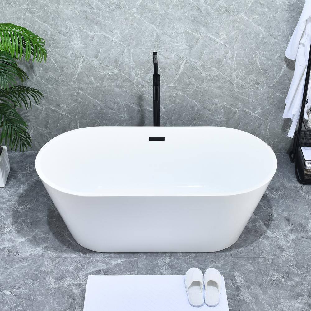 Matte Black Freestanding Tub Filler with Handshower