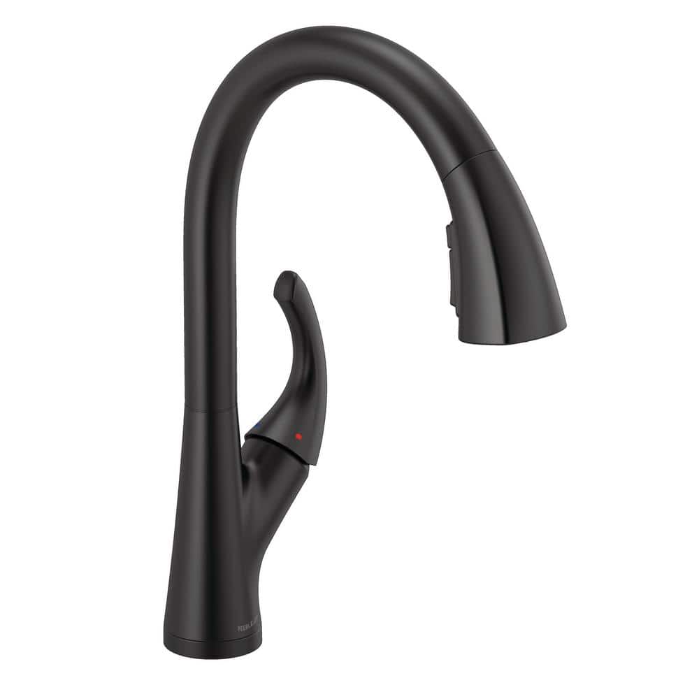 Peerless Parkwood Single Handle Pull Down Sprayer Kitchen Faucet in Matte Black P7935LFBL The