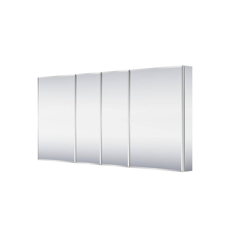 BEV 64 in. W x 30 in. H Rectangular Aluminum Tri-View Modular Medicine Cabinet with Beveled-Edge Mirror, BLUM Soft-Close price history on PriceWatchPro