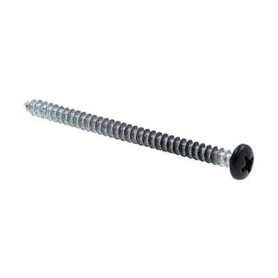 #8 x 2-1/2 in. Zinc Plated Steel With Black Head Phillips Drive Pan Head Self-Tapping Sheet Metal Screws (25-Pack)