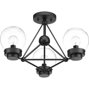 Spatial Collection 3-Light Black Semi-Flush Mount