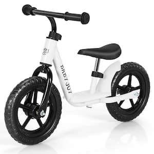 11 in. Kids Balance Bike with Footrest No Pedal Toddler Training Bike White