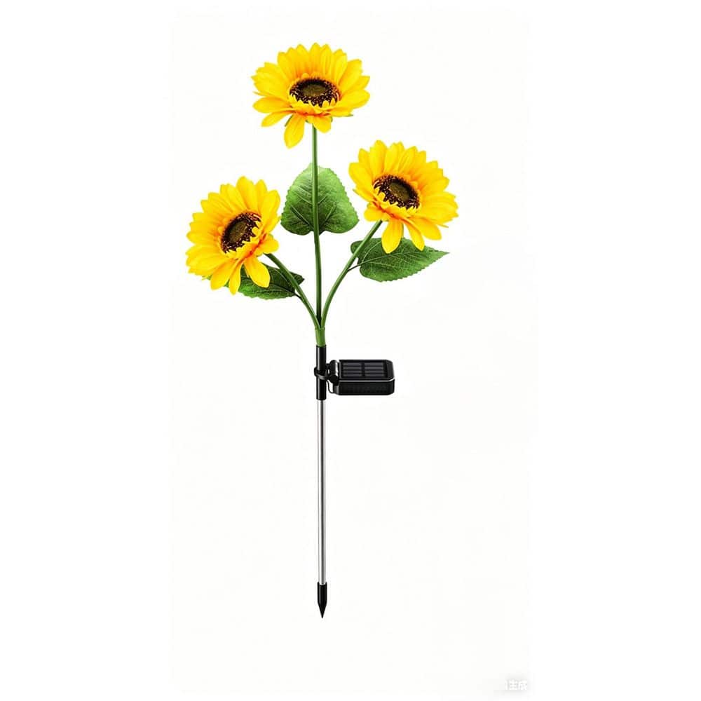 Sunflower Silk and Aluminum Solar Garden Lights, 3-Pack with 9 Lights Waterproof Solar Outdoor Lights Auto ON/Off price history on PriceWatchPro