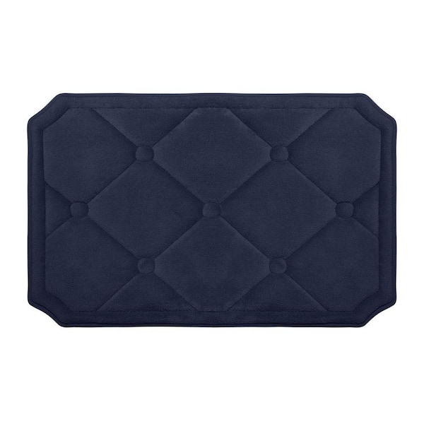 BounceComfort Gertie Indigo 20 in. x 32 in. Memory Foam Bath Mat
