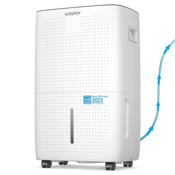 waykar 150 pt. Maximum coverage area 7,000 sq. ft. Barrel Dehumidifier in White Built-in Pump