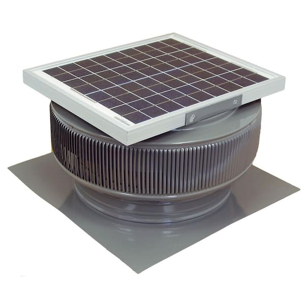 Active Ventilation 1007 CFM Weatherwood Powder Coated 15-Watt Solar Powered 14 in. Dia. Roof Mounted Attic Exhaust Fan