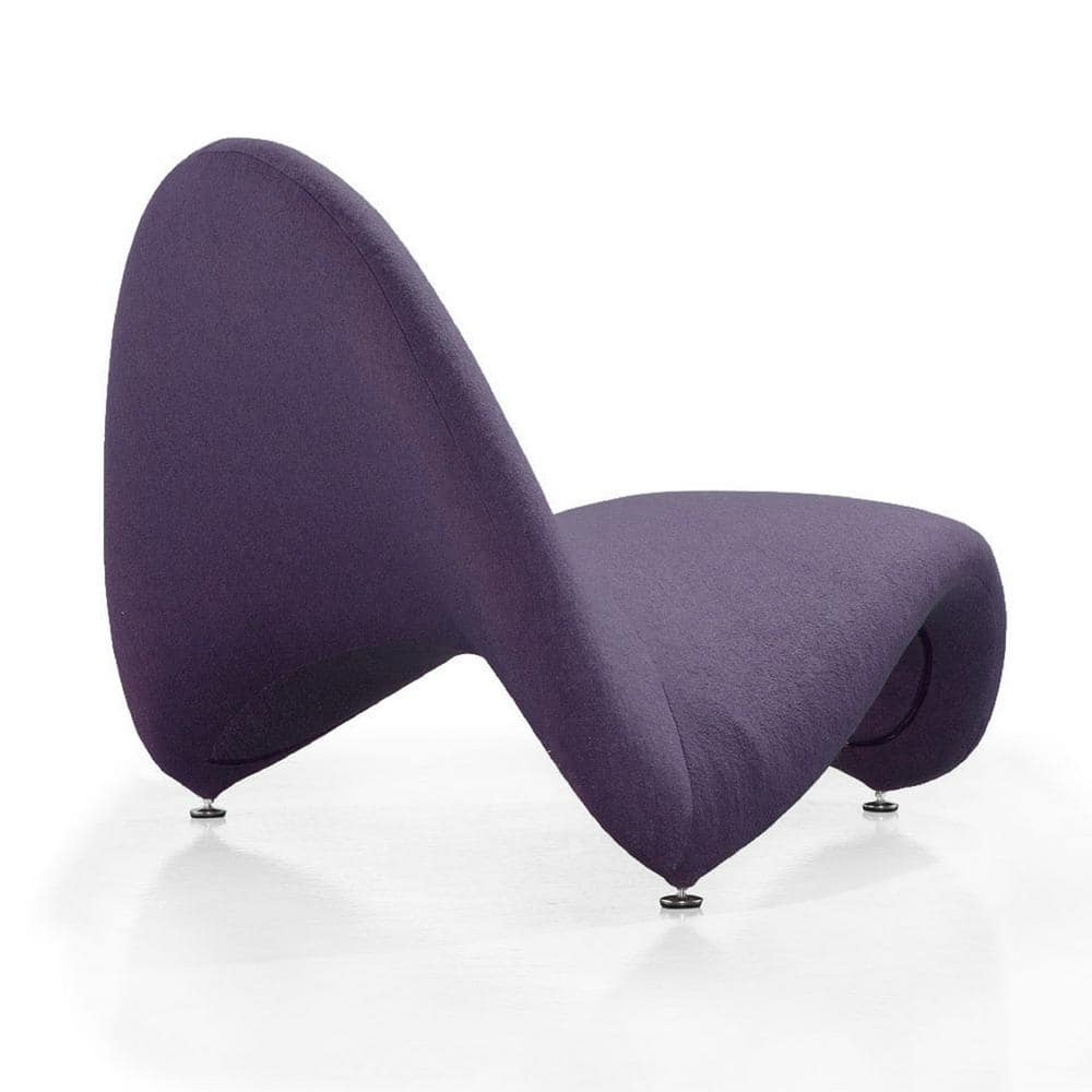 Sculptural Geometric Purple Metal Accent Chair