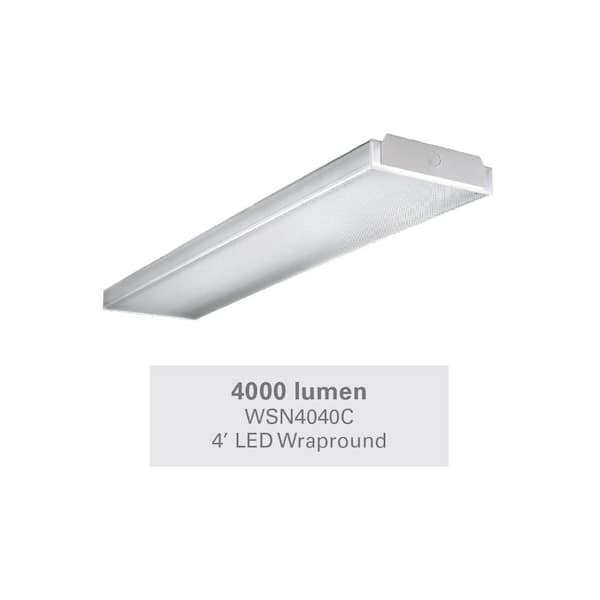 4 ft. 40-Watt White Integrated LED UNV Voltage Premium Wraparound Light