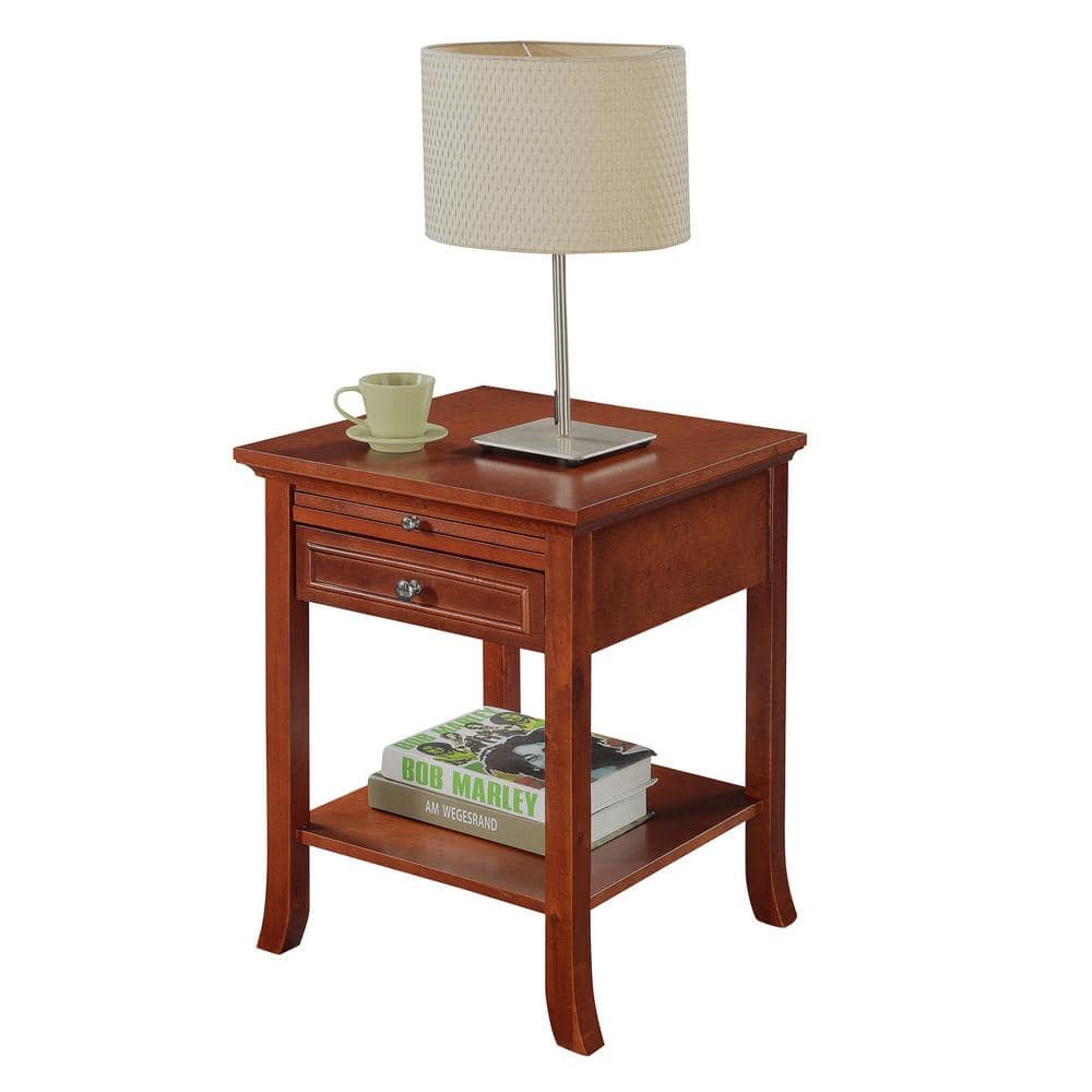 Heritage Logan Mahogany Wood End Table with Drawer and Slide