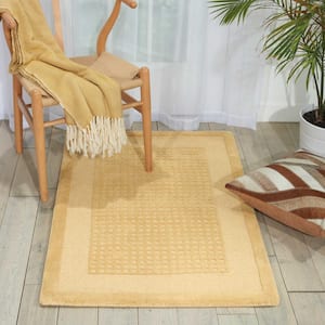 Simply Elegant Sand 2 ft. x 8 ft. Solid Contemporary Kitchen Runner Area Rug