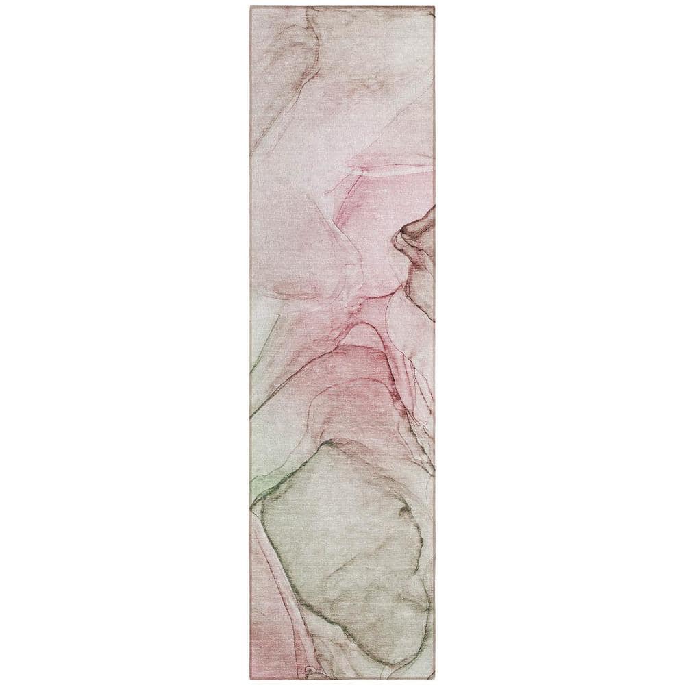 Gray and Pink 2 ft. x 7 ft. Abstract Indoor / Outdoor Area Rug price history on PriceWatchPro