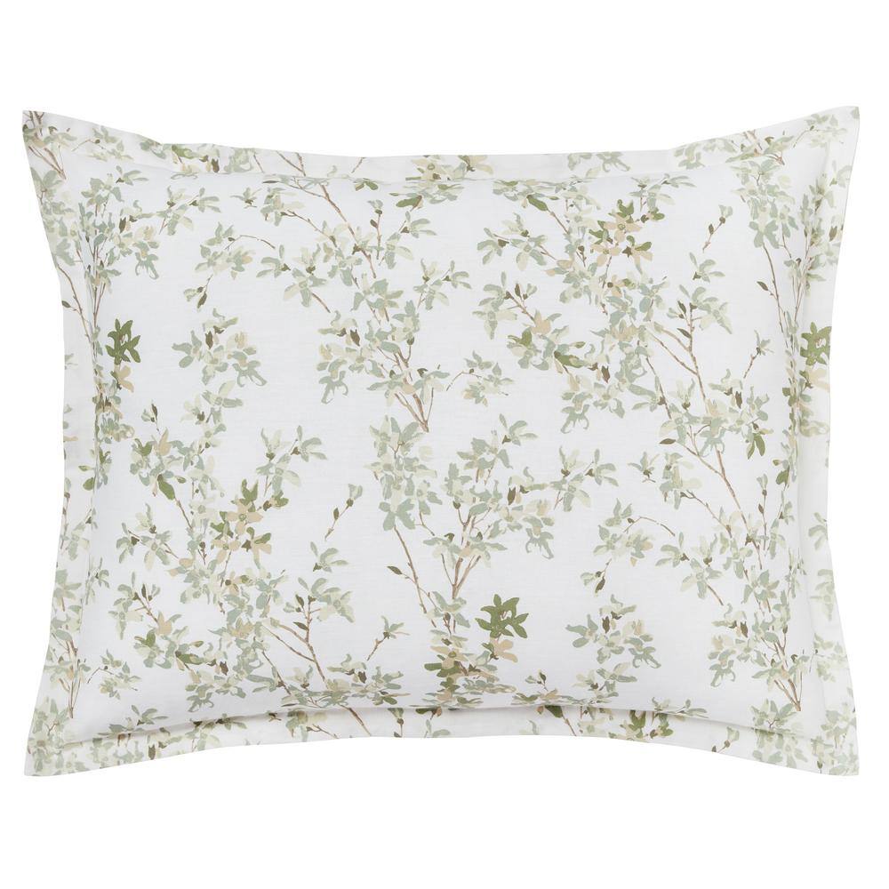 Lindy Green Floral Cotton Full/Queen Duvet Cover Set