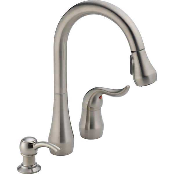 Peerless Apex Single-Handle Pull-Down Sprayer Kitchen Faucet with Soap Dispenser in Stainless