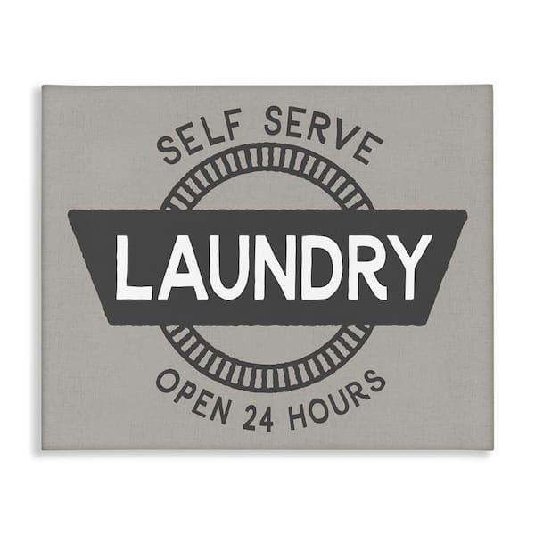 Stupell Industries Retro Self Serve Laundry by CAD Designs Unframed Typography Graphic Art Print 36 in. x 48 in.