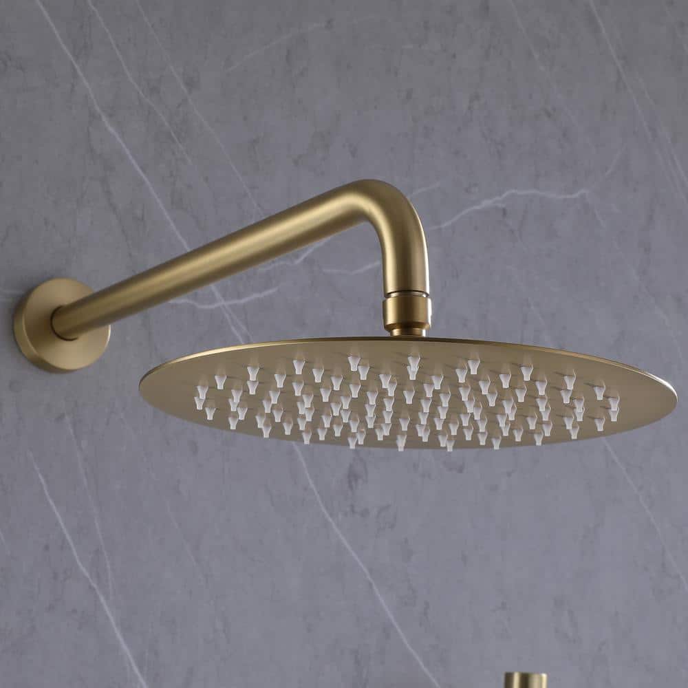 Brushed Gold Stainless Steel Rain Shower Faucet with Handheld Combo