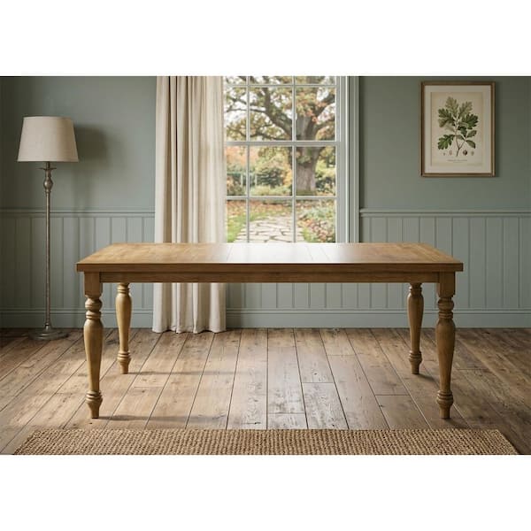 Huntington Antique Natural Oak Wood 72 in. W 4 Legs Dining Table (Seats 6)