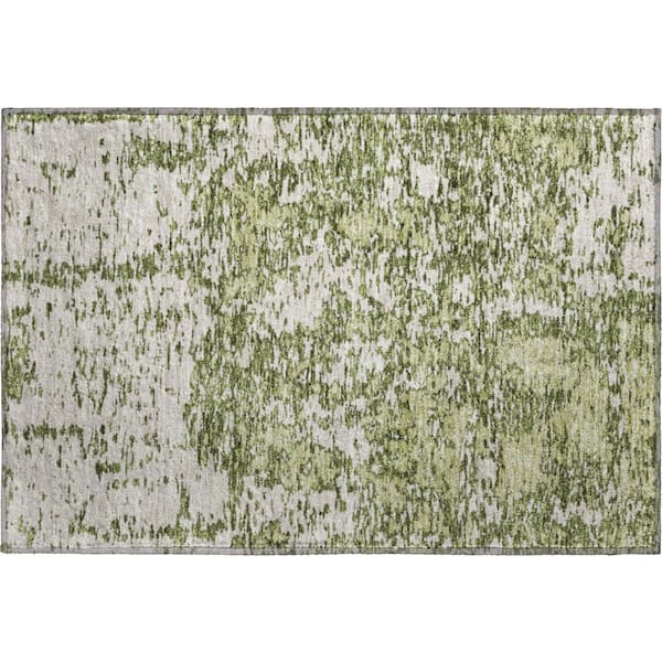 Addison Rugs Mayfield Premium Machine Washable Abstract AMF946 Olive 2 ft. x 3 ft. Area Rug