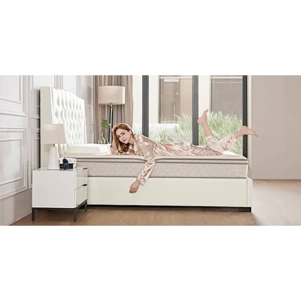 Queen Medium Comfort Memory Foam Hybrid Innerspring Pocketed Spring Euro Top 8 in. Mattress
