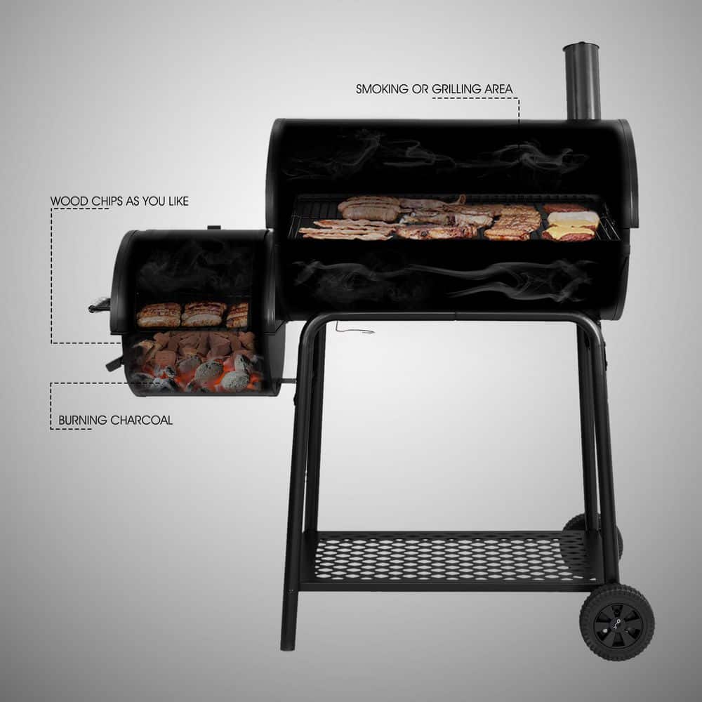 Royal Gourmet 30" Black Steel Charcoal Grill with Smoker