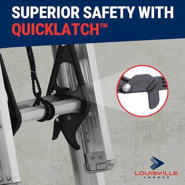 Louisville Ladder 40 ft. Aluminum Extension Ladder with 250 lbs