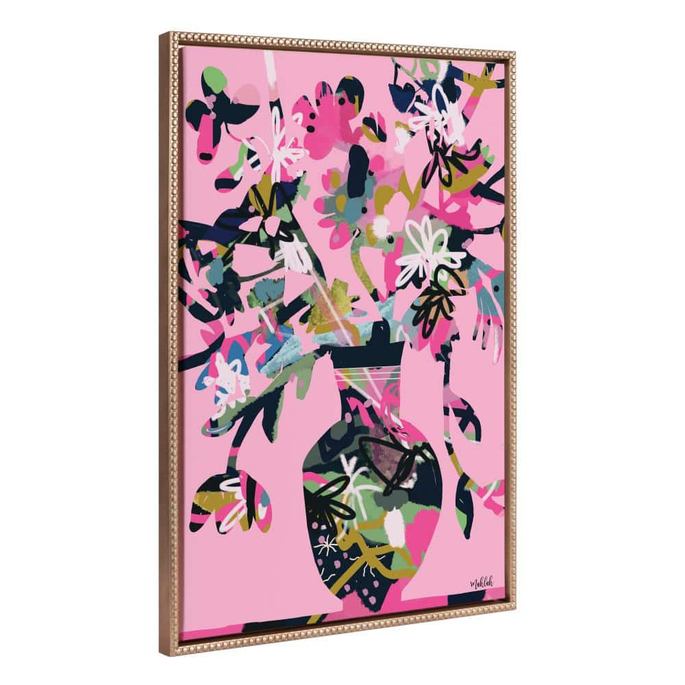 Gold Framed Colorful Floral Vase Canvas Print, 23" x 33"