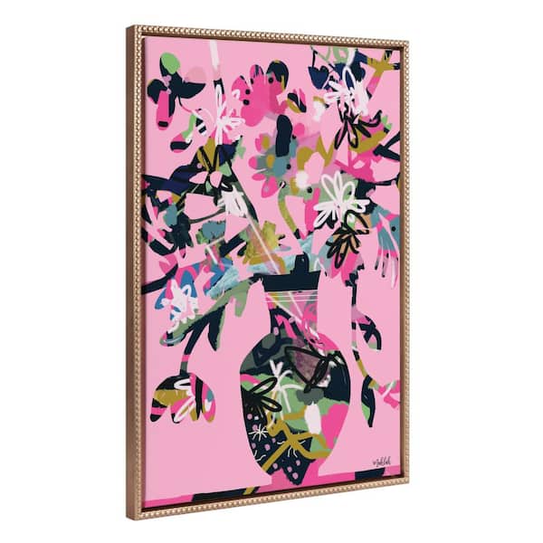 Kate and Laurel Sylvie Pinnacle Vase 1-Piece Gold Framed Canvas Art Print, 23.00 in. x 33.00 in.