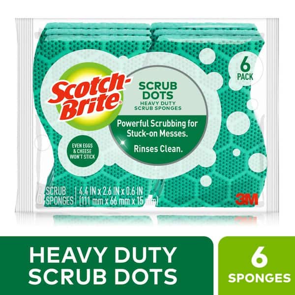 Scotch-Brite Scrub Dots Heavy-Duty Scrub Sponge (6-Pack, Case of 4)