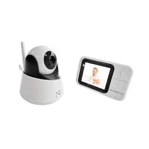 3.5 in. LCD Baby Monitor with Camera, Audio and Night Vision in White