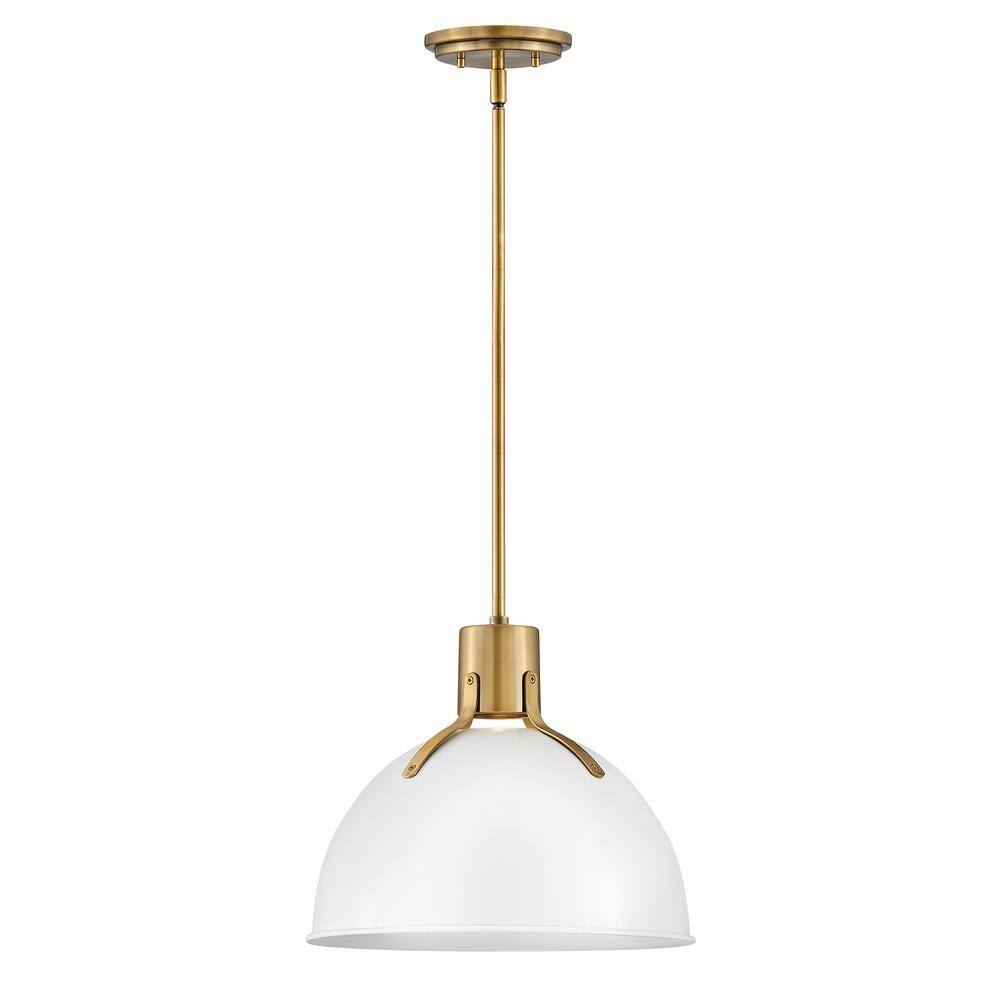 HINKLEY Argo 1Light Polished White Standard Mini Pendant Light 3487PT