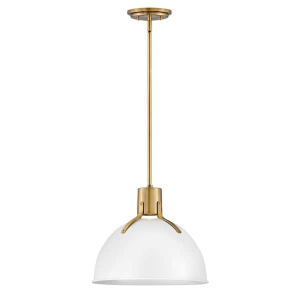 HINKLEY Argo 1-Light Polished White Standard Mini Pendant Light