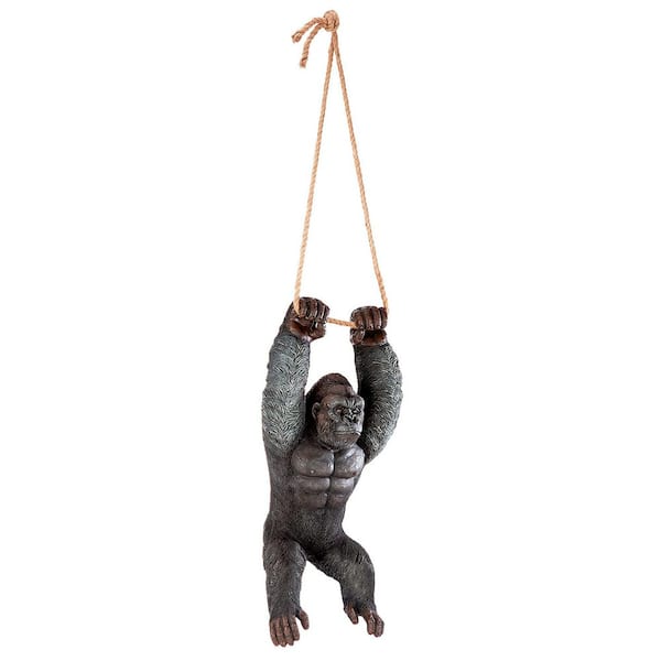 Design Toscano 24 in. H Swinging Great Ape Jungle Monster Hanging ...