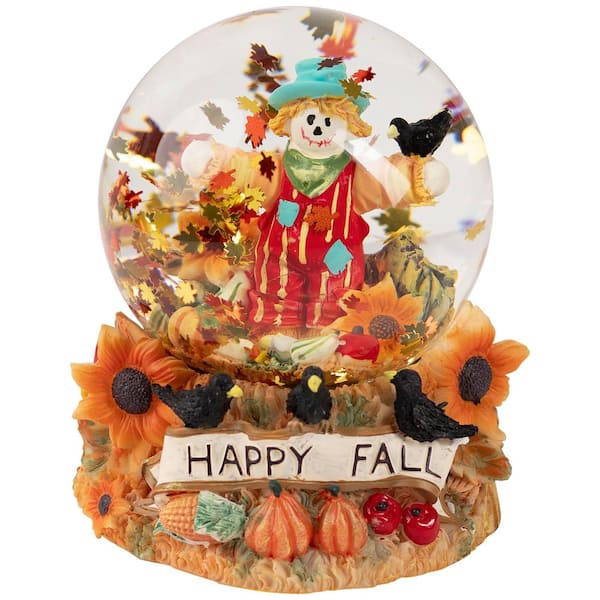 Scarecrow Happy Fall Harvest Snow Globe - 5.5 in.