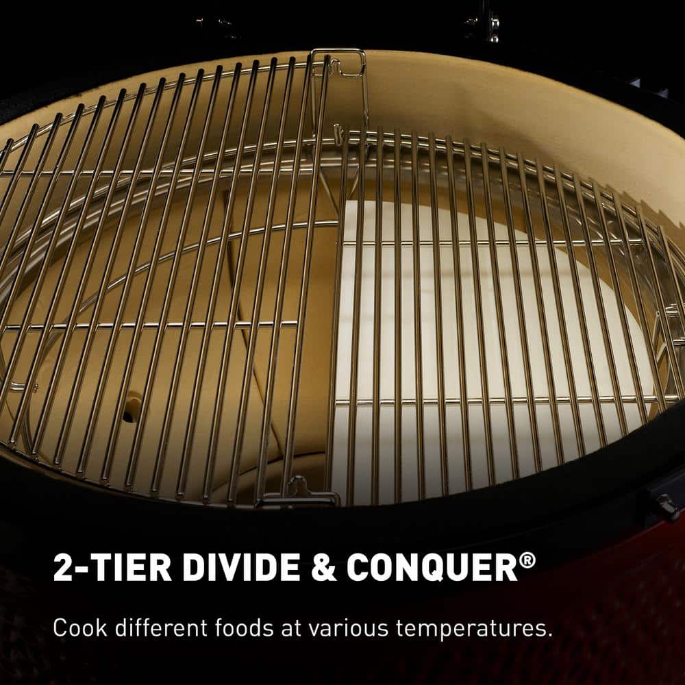 Blaze Red 18-Inch Ceramic Charcoal Grill with Smoker
