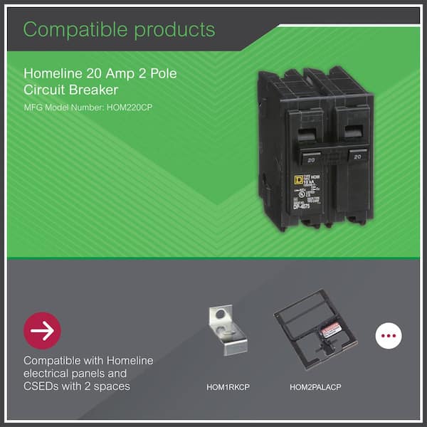 Square D Homeline 20 Amp 2-Pole Circuit Breaker(HOM220CP)