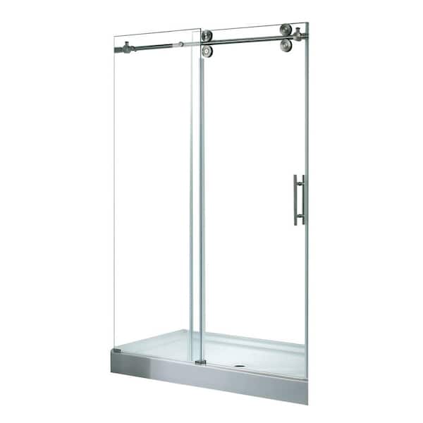 OVE Decors 32 in. x 60 in. x 80 in. Shower Enclosure in Chrome with Clear Glass and White Acrylic Base