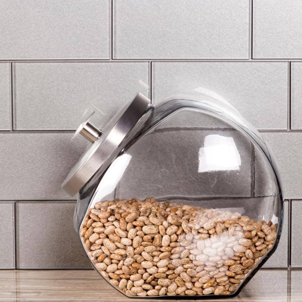 Forever Glossy Silver Glass Subway Wall Tile 3 x 6 Inch